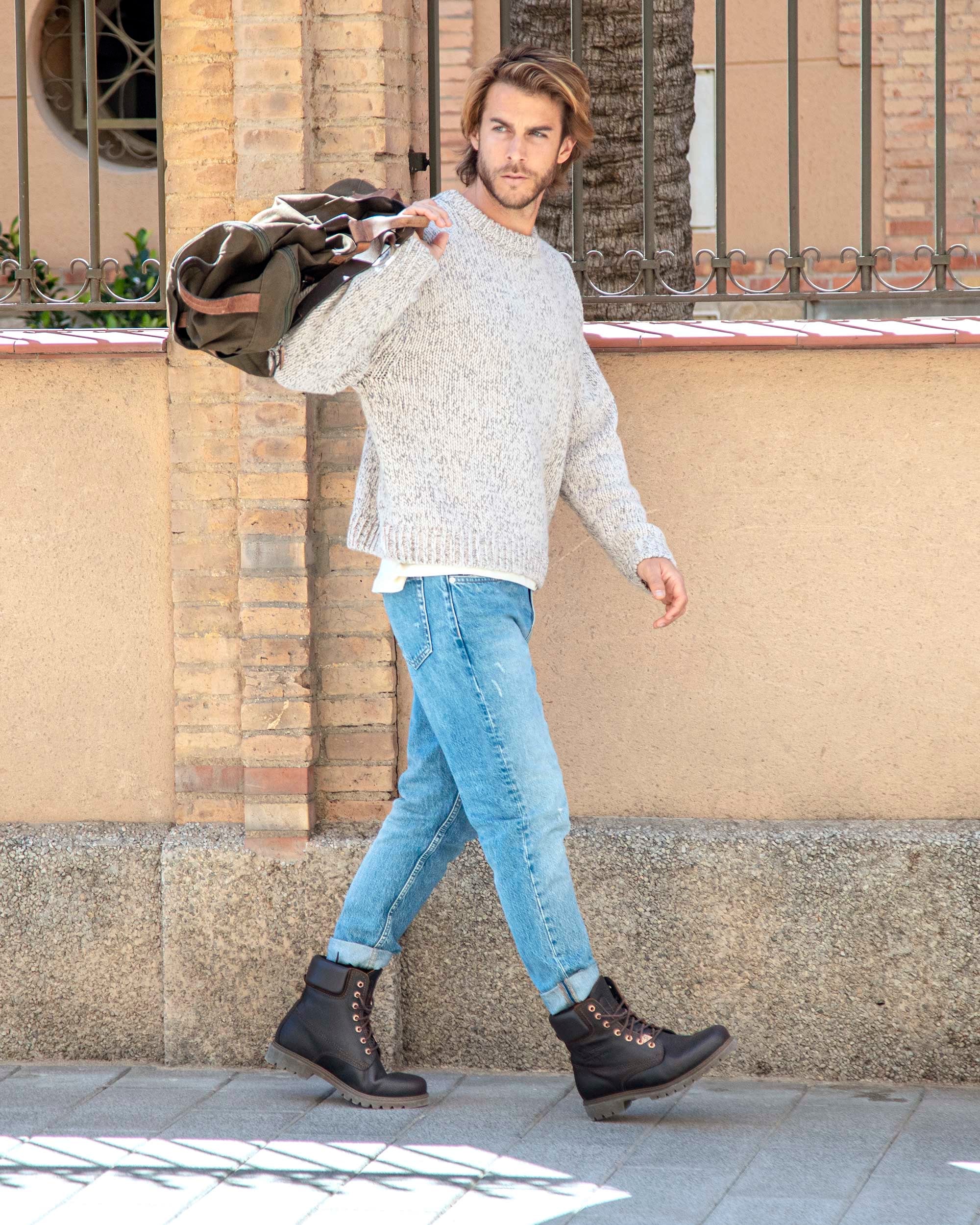 Panama Jack Schnürboots  , Blockabsatz, Schnürstiefelette, Outdoorschuh mit Ziernähten
