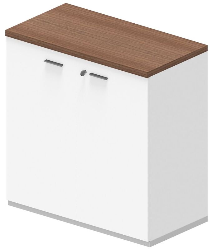 Sideboard X-Time, 2 Ordnerhöhen, 2 Türen, Dekor Nussbaum, weiss