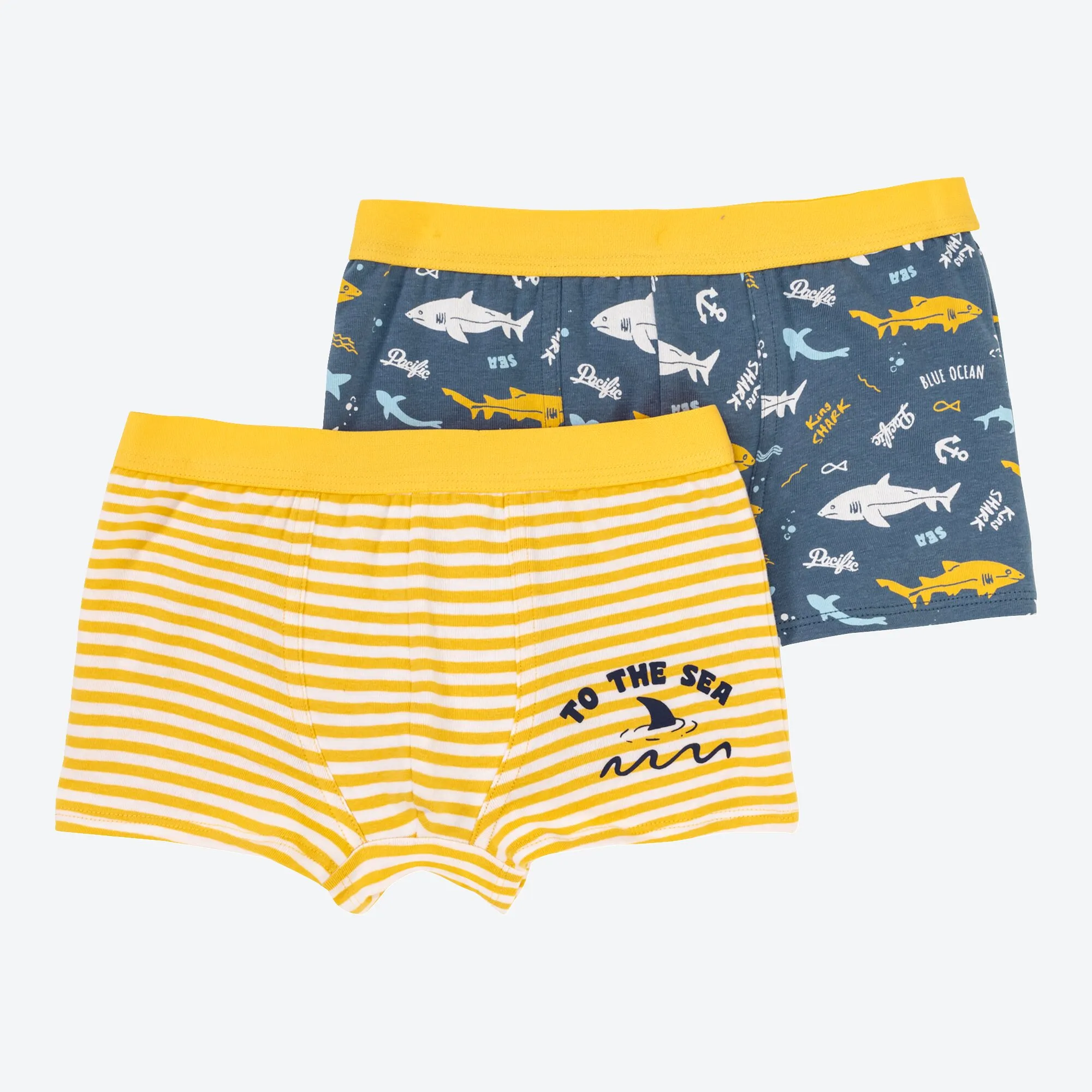 Jungen-Retroshorts mit Hai-Muster, 2er-Pack