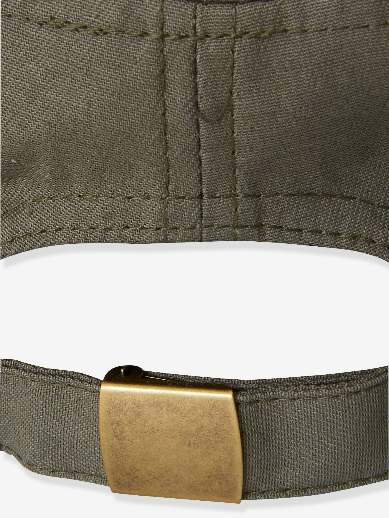 Boné Adventurer para meninos, verde médio, liso com detalhes.