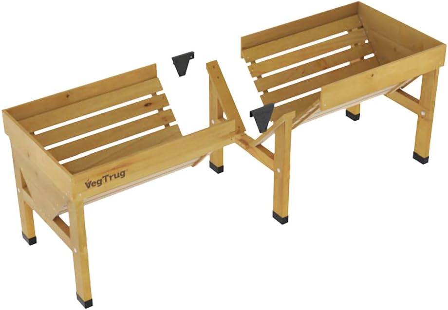 VegTrug Classic V2 1,8m Hochbeet, Natur, Pflanztiefe für flach und tief wurzelndes Gemüse, 100% FSC zertifiziertes Holz, 183 x 76 x 80 cm