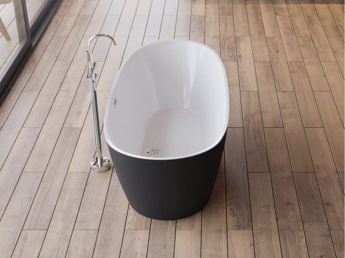 Baignoire îlot VENECIA Noire Mate 170x80cm, by SPALINA