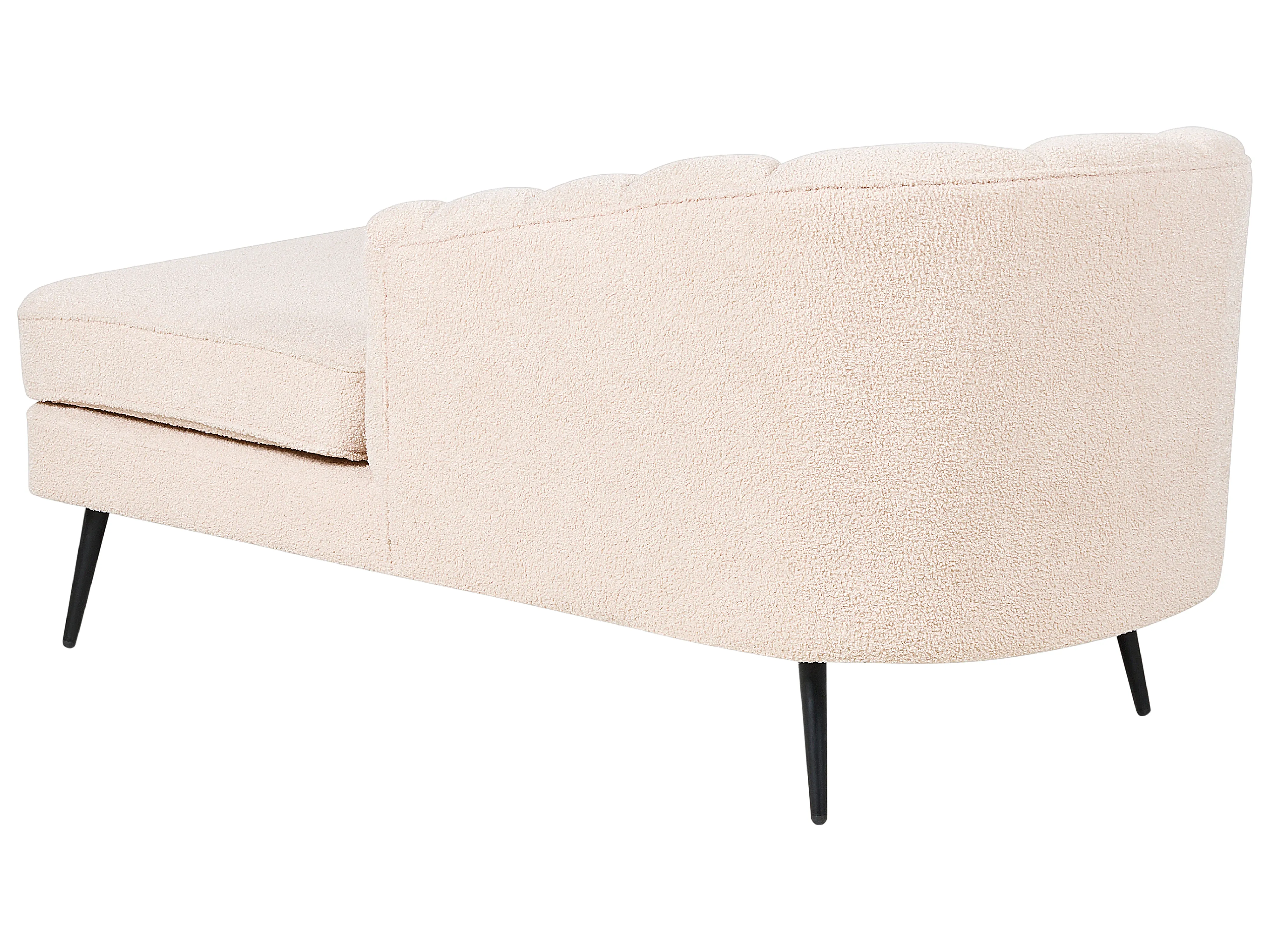 Linkszijdige chaise longue ALLIER Bouclé Lichtbeige