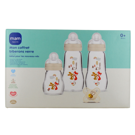 MAM Coffret 3 Biberons en Verre Naissance