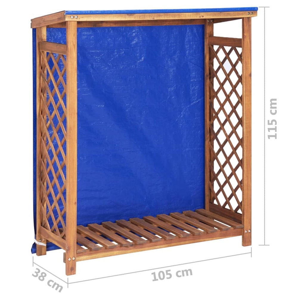 Remise à bois de chauffage 105x38x115 cm bois d'acacia solide