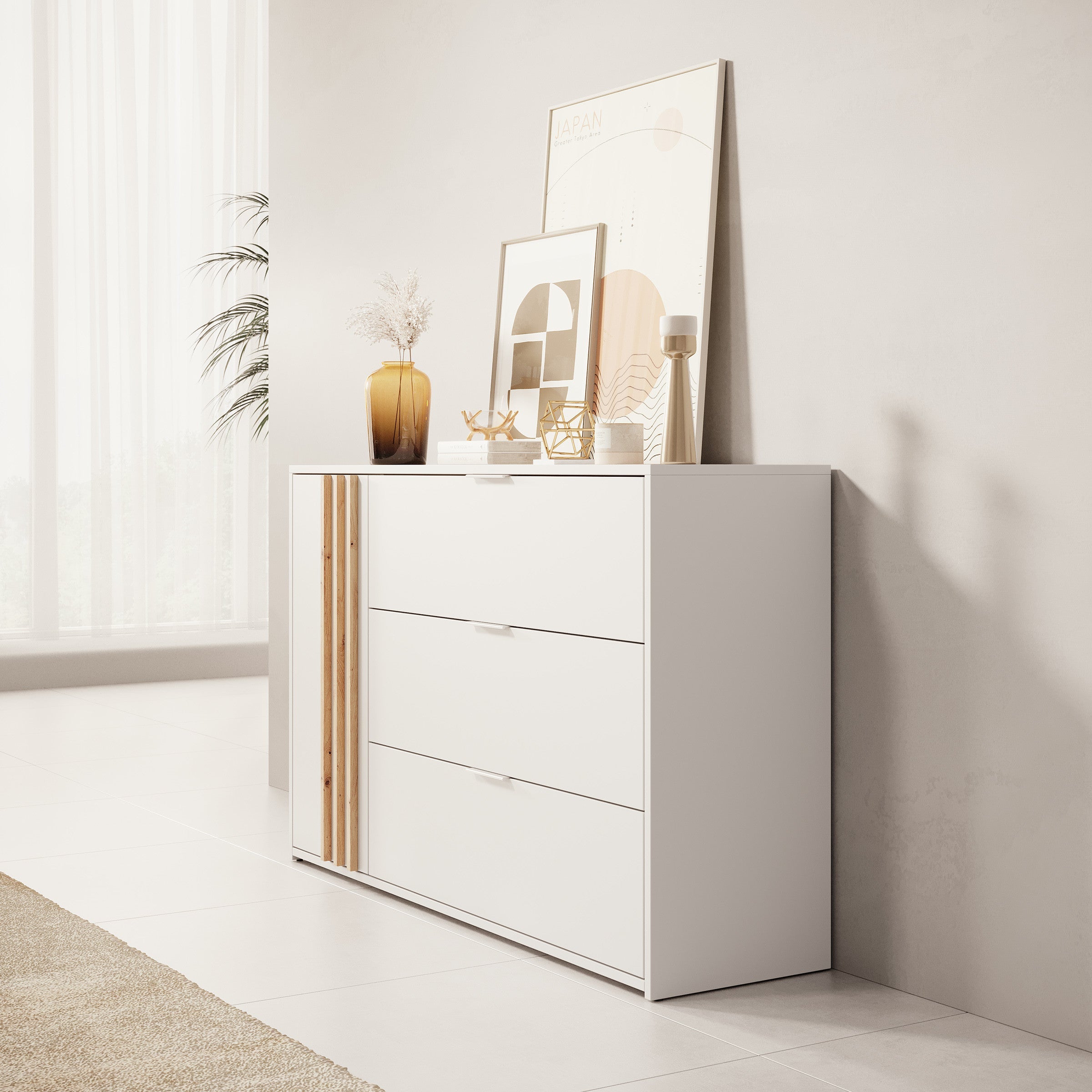 Meubella - Dressoir Franklin - Wit - 125 cm