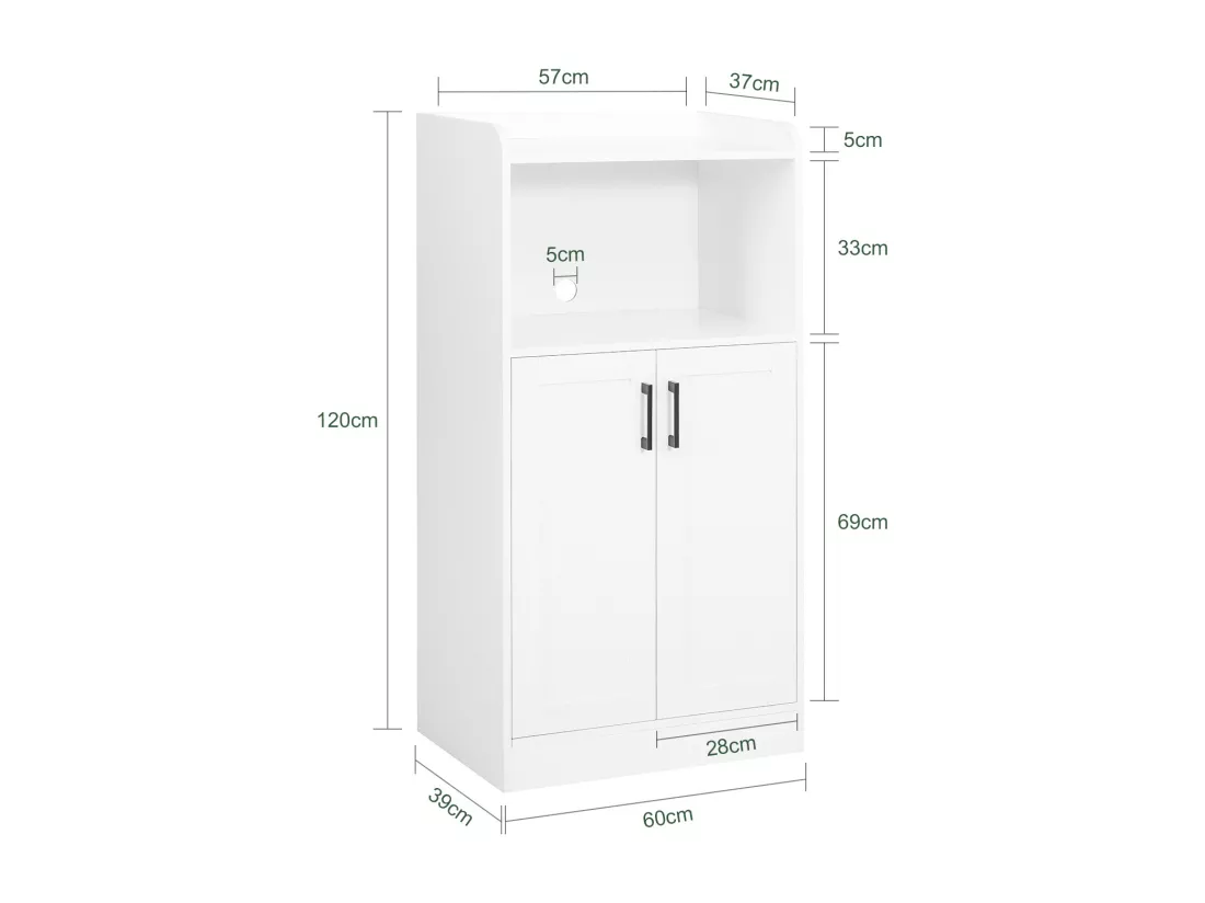 Desserte Micro-ondes Meuble de Cuisine Buffet Commode Armoire à Micro-ondes Placard, FSB47-W