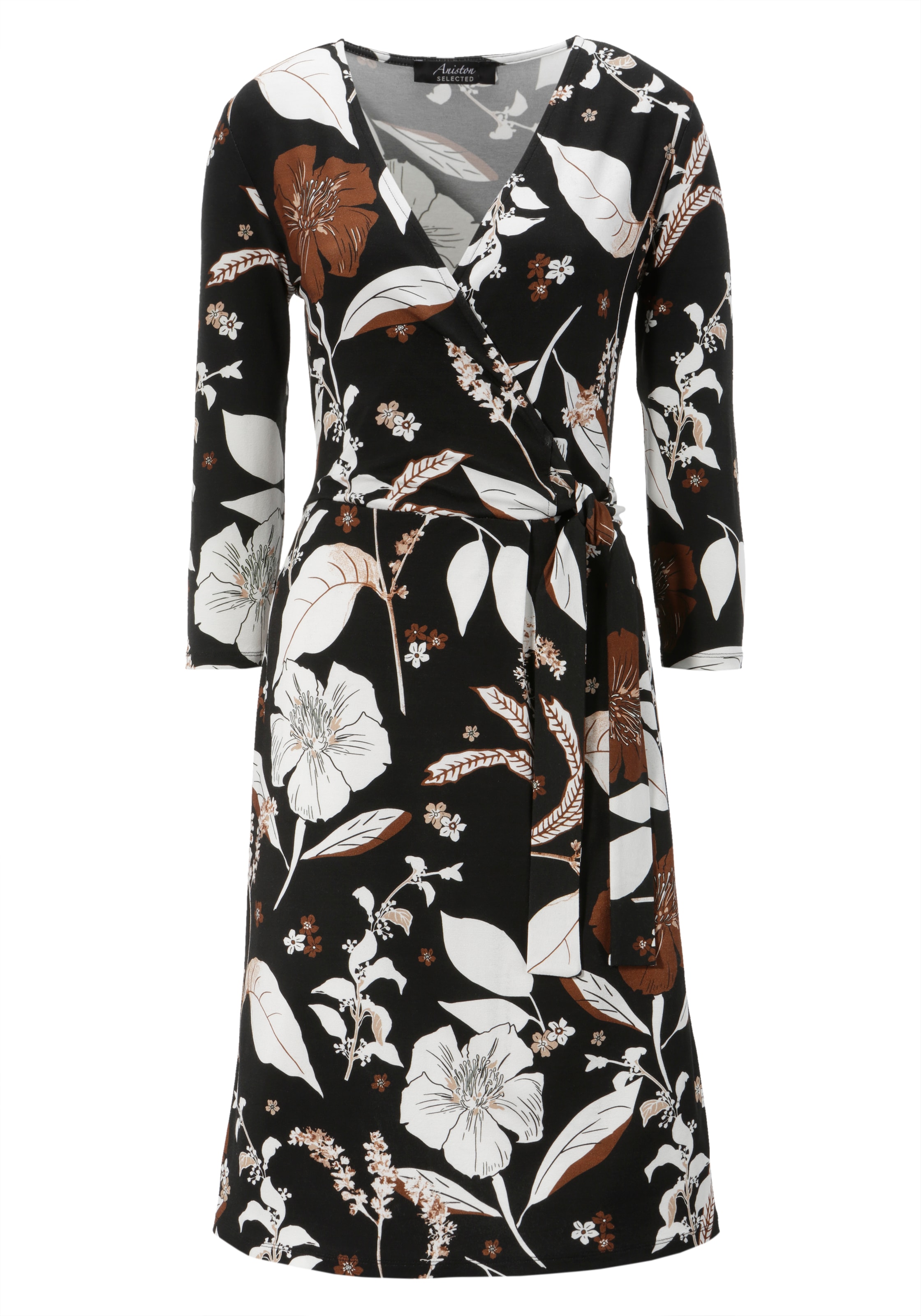 Aniston SELECTED Jerseykleid in femininer Wickel-Optik