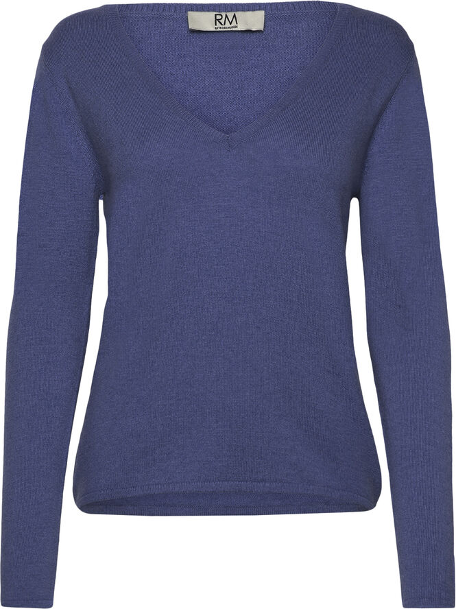 RM by Rosemunde RMWSofia wool LS V-neck knit Blå