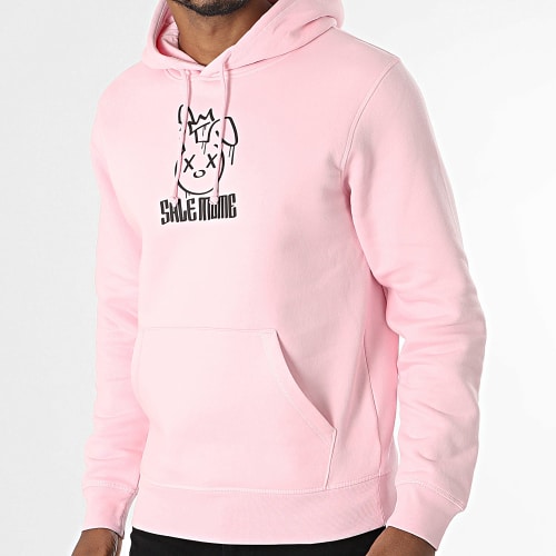 Sweat Capuche Lapin King Rose Noir