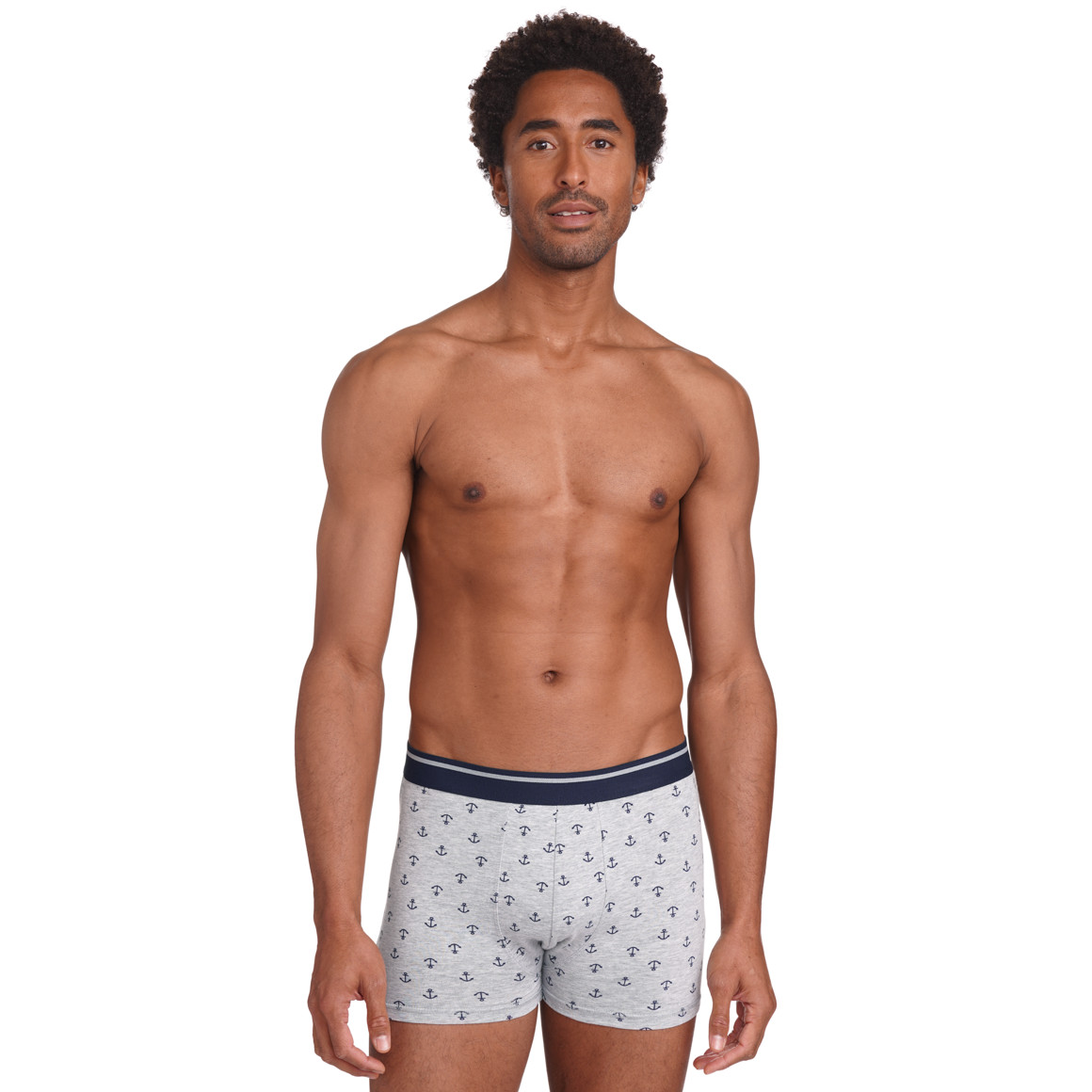 VanVaan Herren Retroshorts mit Anker-Allover hellgrau