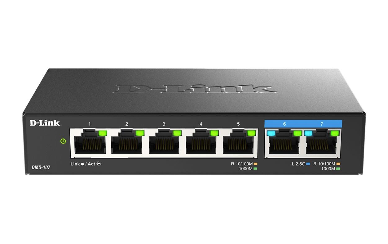 Switch DMS-107/E 7 Port<br>7-Port Multi-Gigabit Unmanaged Switch