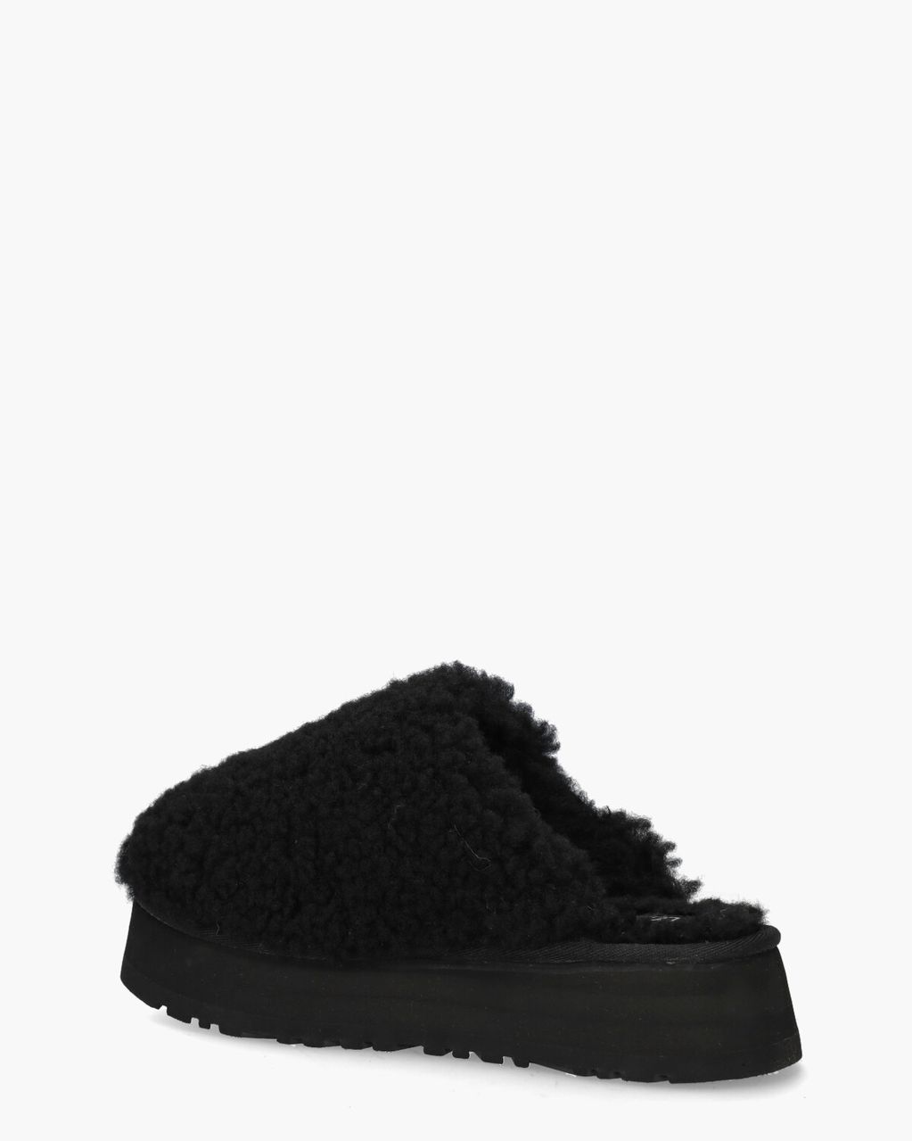 UGG Maxi Curly Platform Slipper Black Damespantoffels