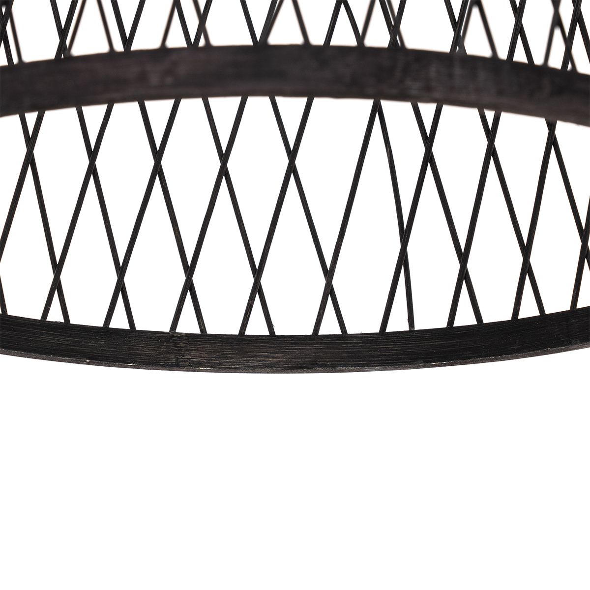 Landelijke buiten hanglamp zwart rotan 40x55 cm - Calamus