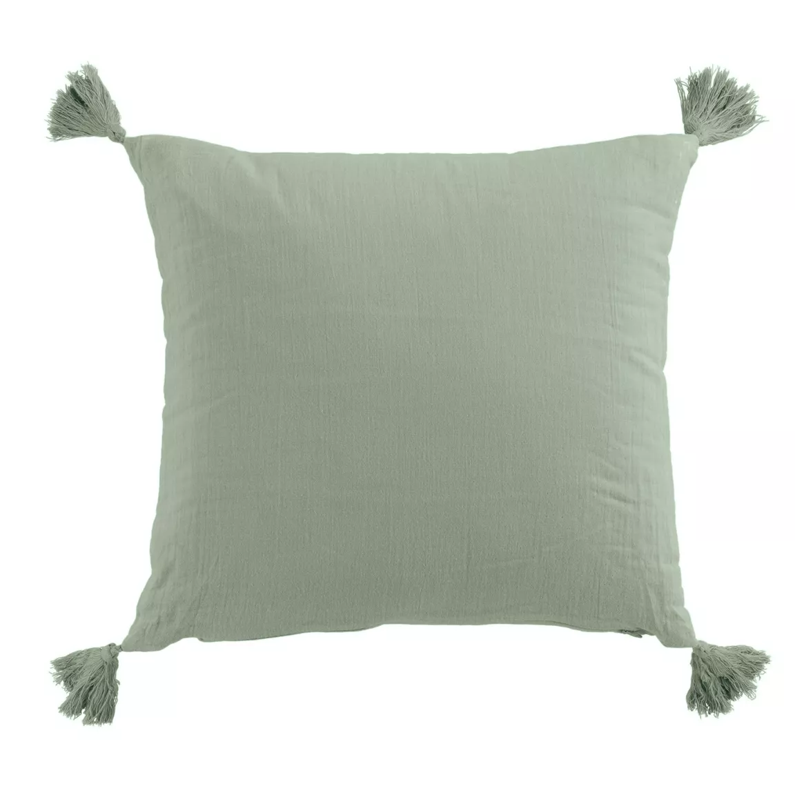 Coussin carré gaze de coton (40 x 40 cm) Gaïa Vert eucalyptus