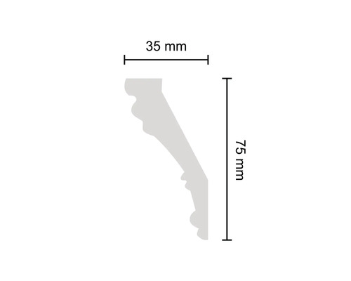 Plafondstrip EPS Gianna 1 stuk 2 m, 35 x 75 mm
