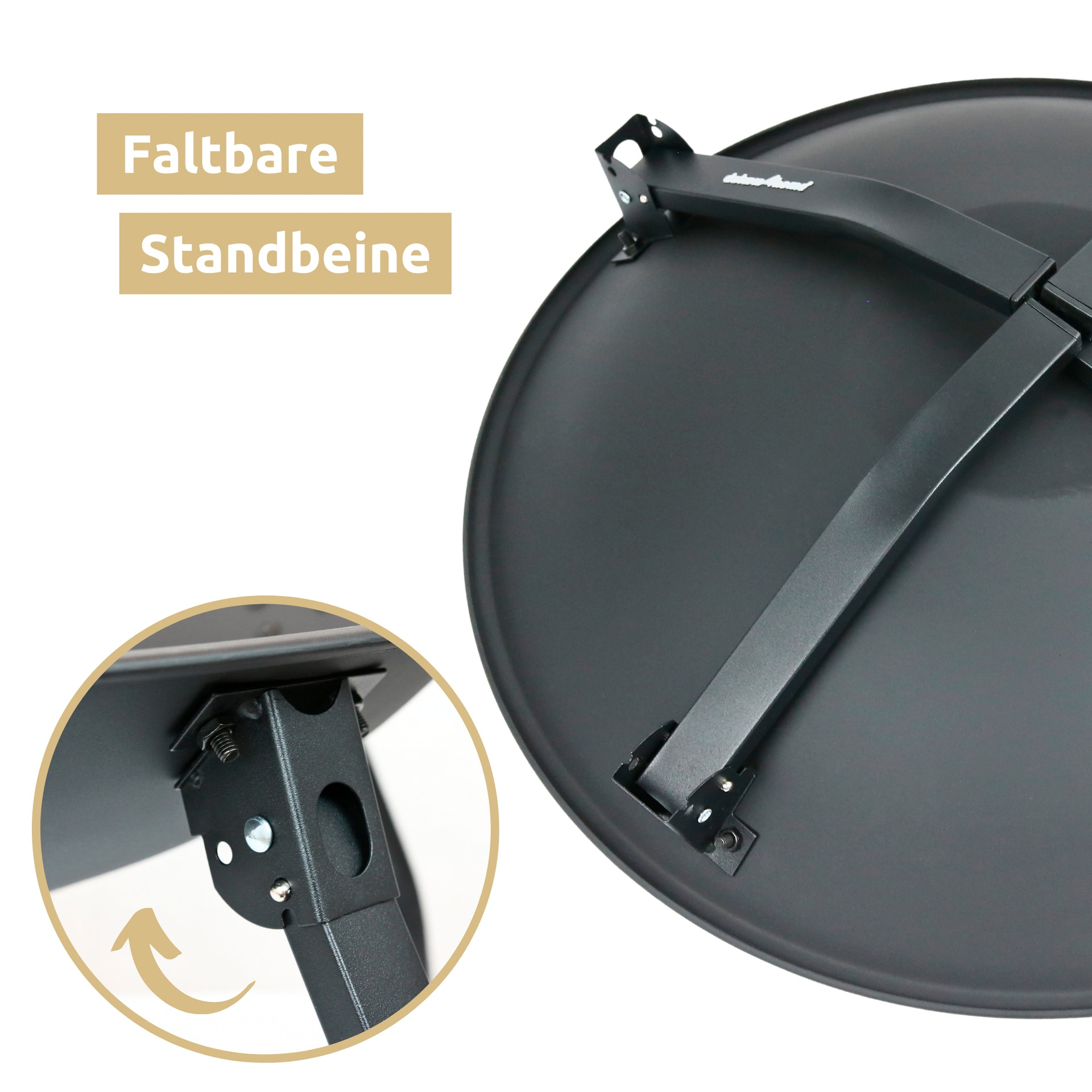 deluxe4home Feuerschale mit Funkenschutz XL 6-tlg. 55 cm schwarz