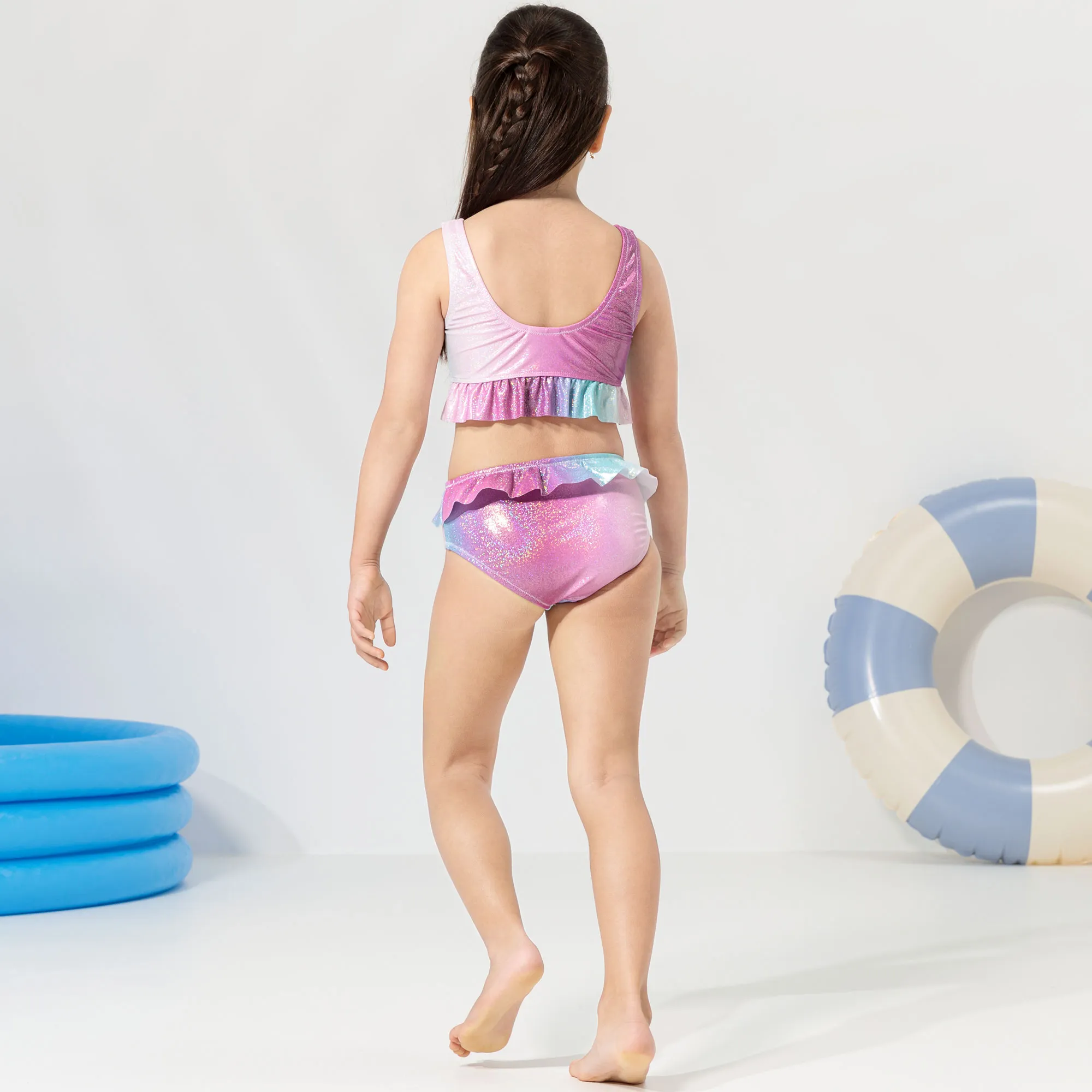Mädchen-Bikini-Set mit Volant, 2-teilig