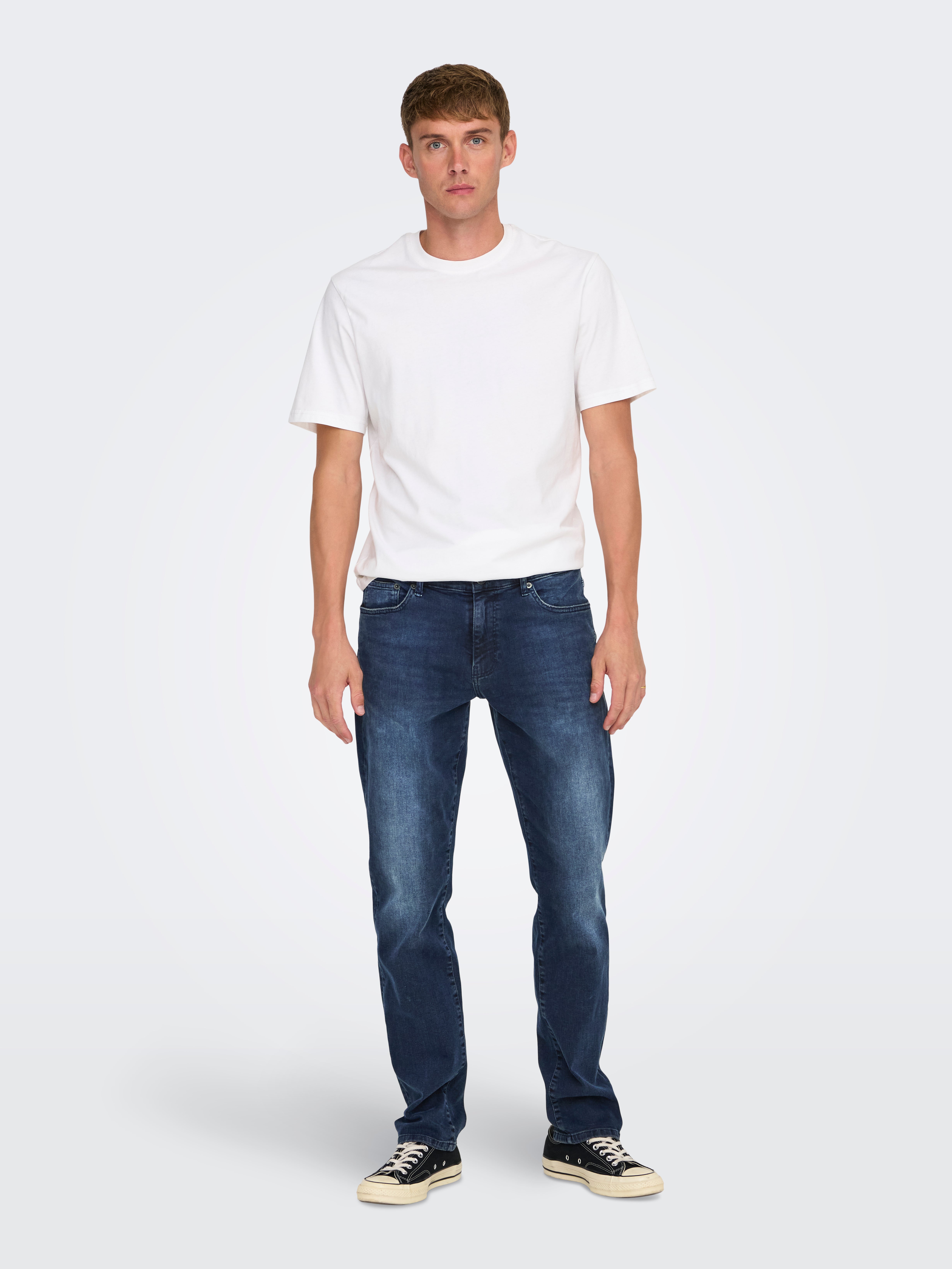 ONSWEFT Niedrige Taille Slim Fit Jeans Blue Black Denim