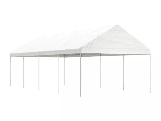 Belvédère avec toit blanc 8,92x4,08x3,22 m polyéthylène