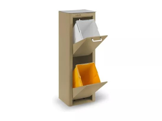 Poubelle cuisine de tri sélectif - 2 compartiments de 20L- CUBEK