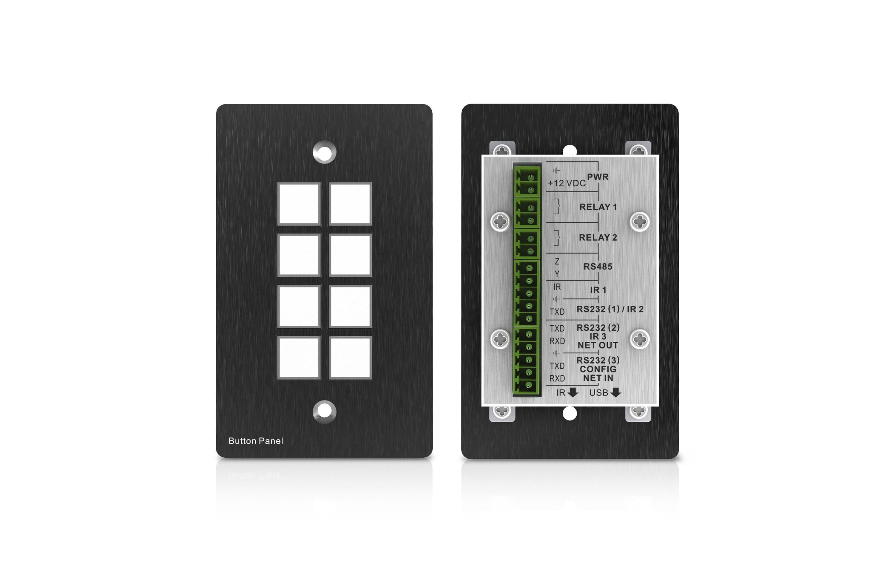 Bedienfeld PT-CON-WP8B Schwarz<br>8 Tasten Bedienfeld als Wandanschlussmodul – schwarz