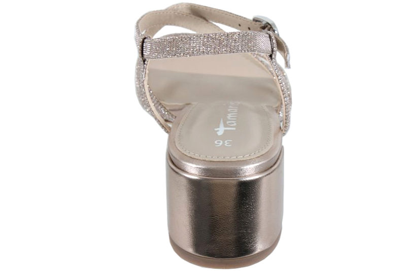 TAMARIS SANDAL I ROSE GOLD TEKSTIL MED GLIMMER