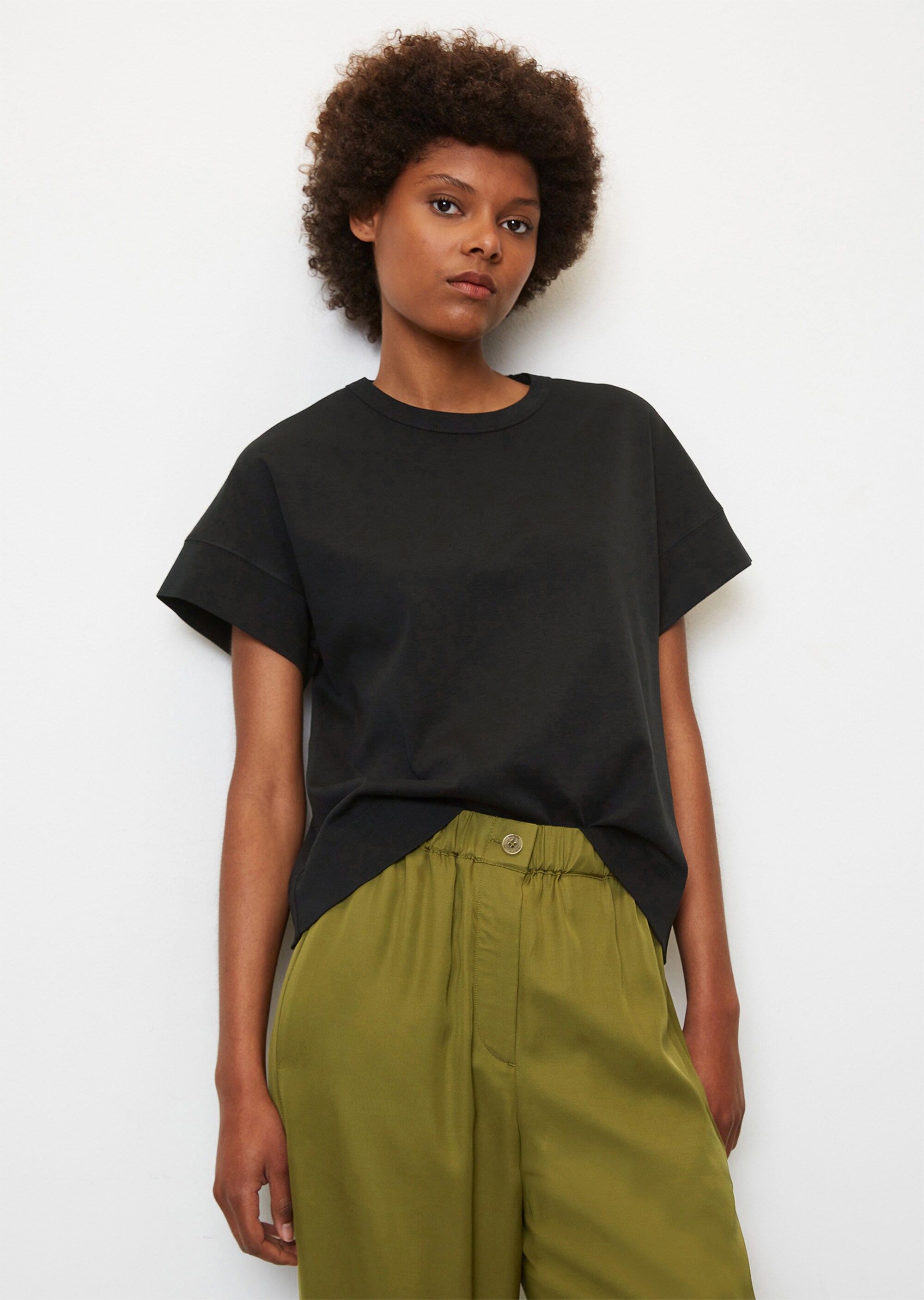 Kurzarm-T-Shirt regularaus Interlock-Jersey