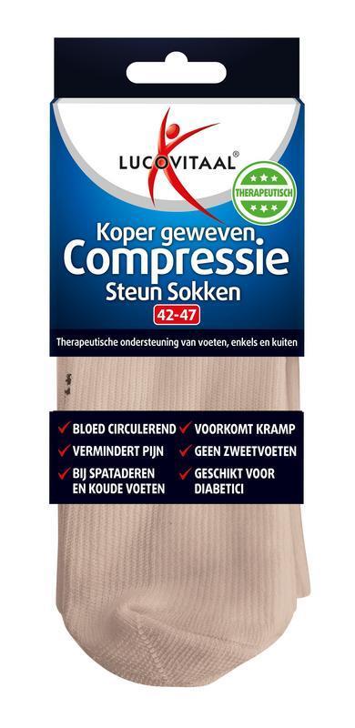 Lucovitaal Compressie Koper Sok Maat 42-47 Huidskleur 1 paar