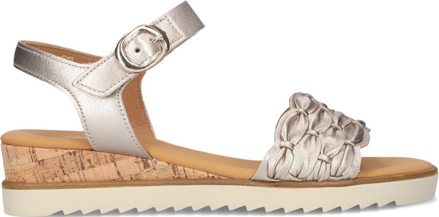 Gabor 758 Sandalen Met Sleehak Dames Zilverkleurig