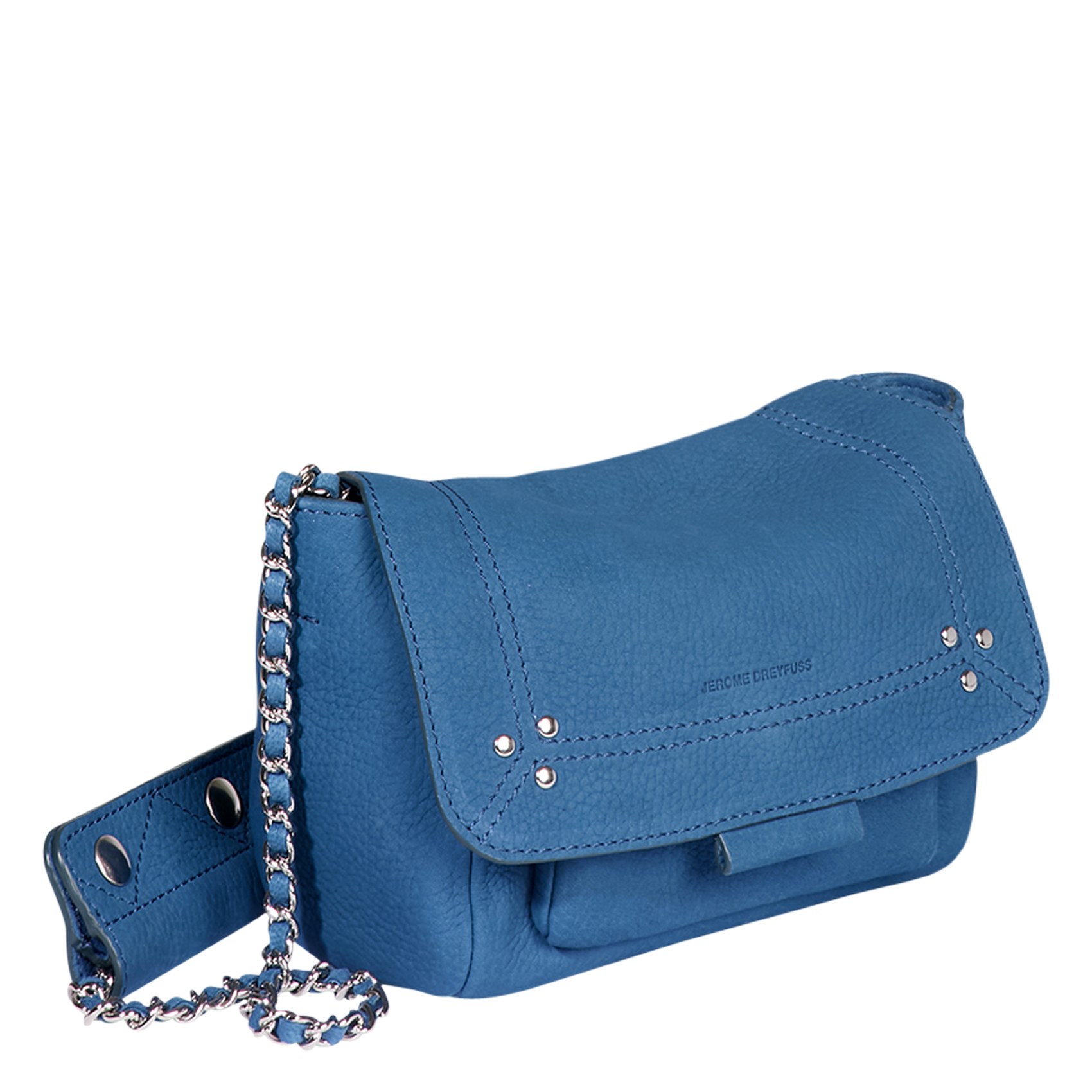 LULU S - Sac bandoulière en cuir velours | Bleu