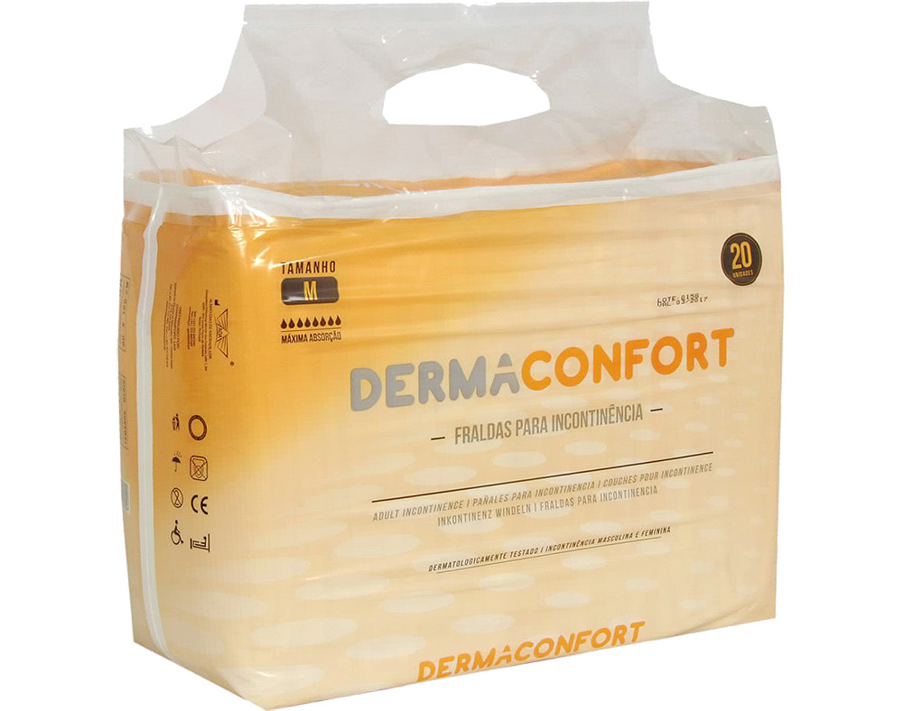 FRALDAS DERMACONFORT INCONTINÊNCIA TAMANHO M 20UN