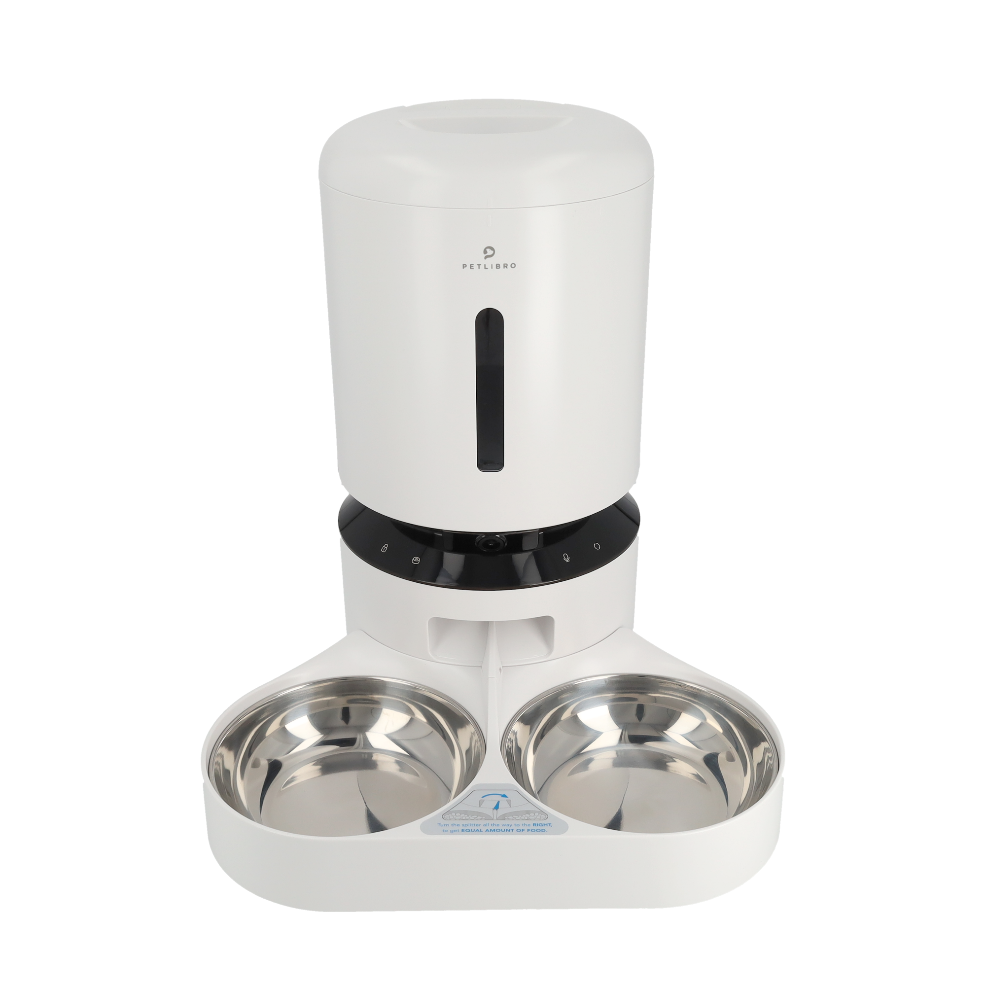 (5L) Granary Automatic Dual Feeder Automatischer Haustier Futter Spender inkl. Kamera / App Steuerung iOS/Android (PL-AF203-96W) - Weiss