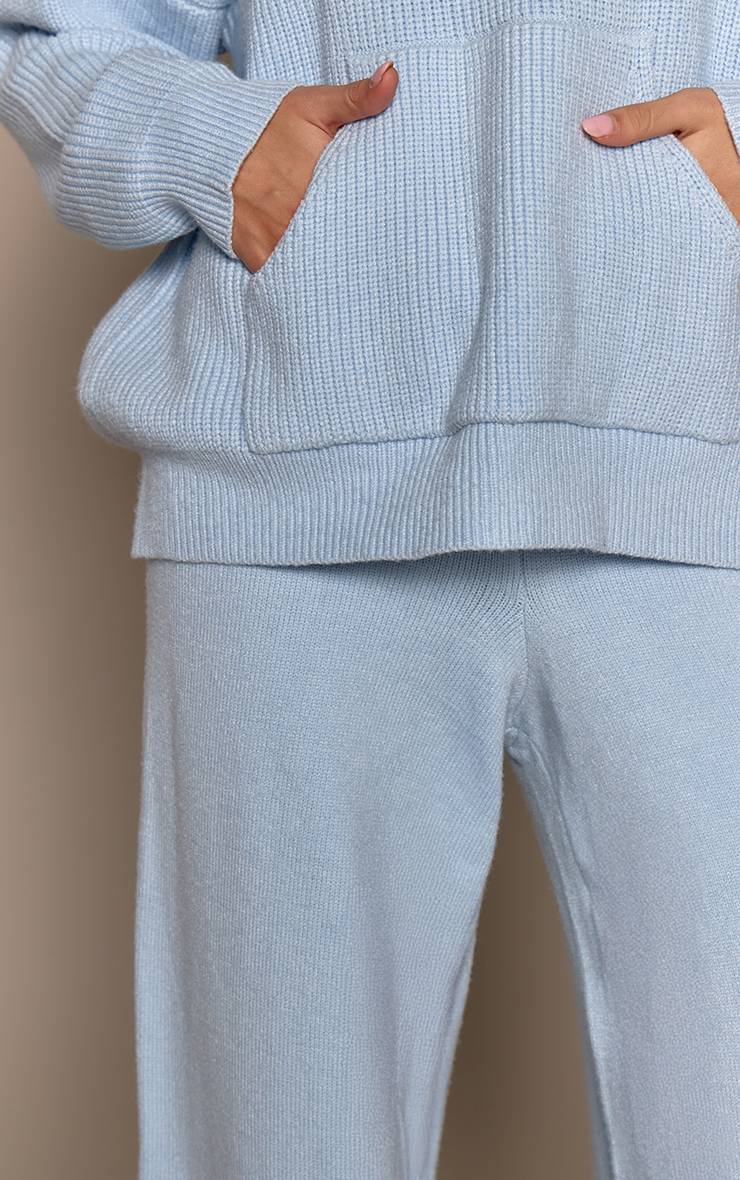 Bleu Layette Pantalon Large Décontracté En Maille