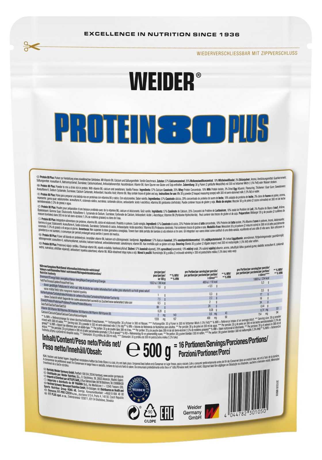 Weider Protein 80 Plus 500g