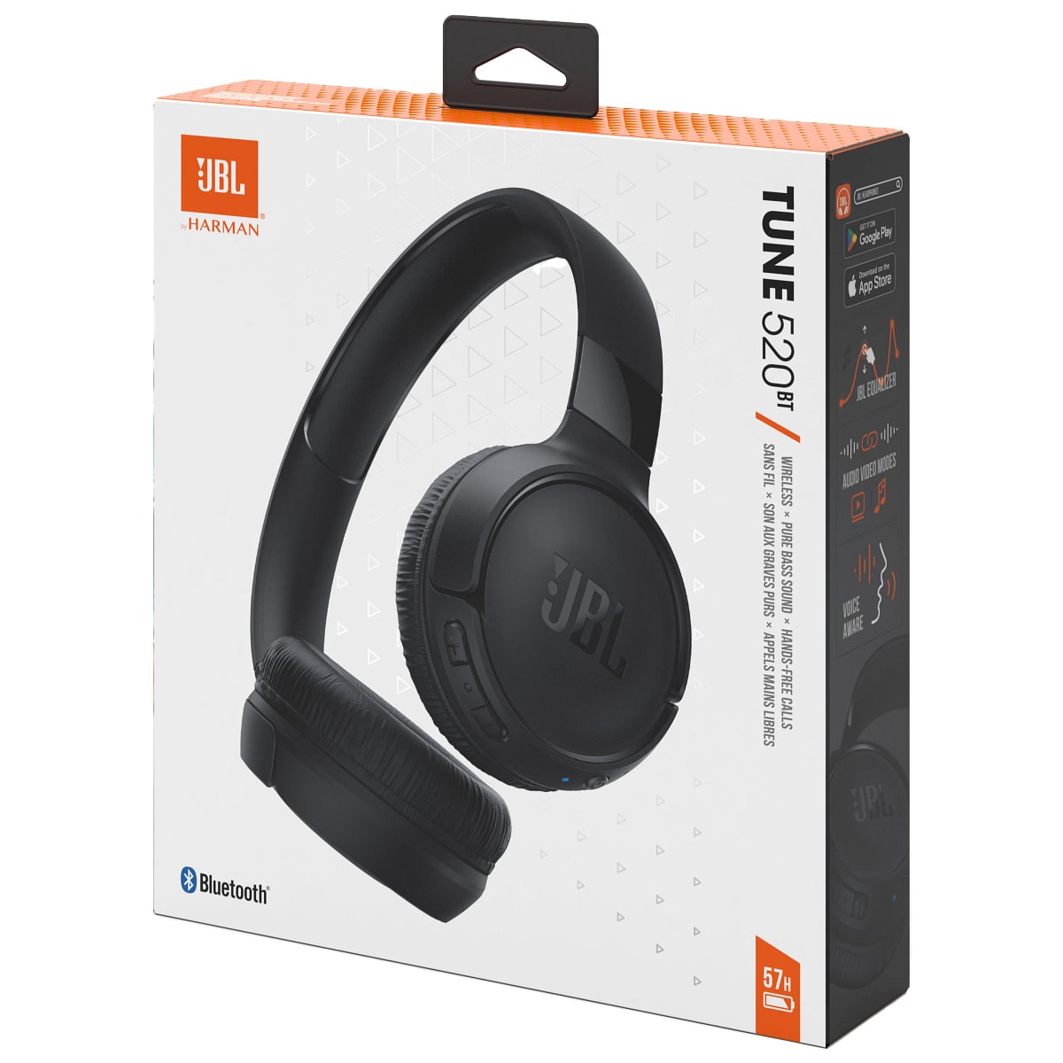 JBL Tune 520BT trådløse on-ear hodetelefoner (sort)
