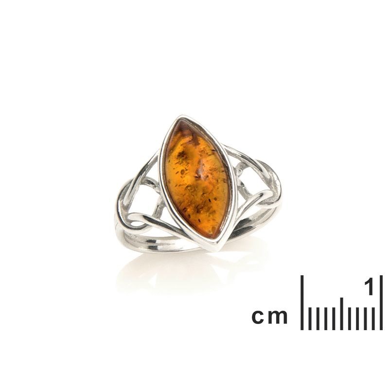 Bague argent 925 Ambre veritable de la mer Baltique