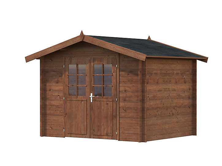 Abri de jardin Palmako Valentine en bois coloris marron ép.28 mm 9.4 m²