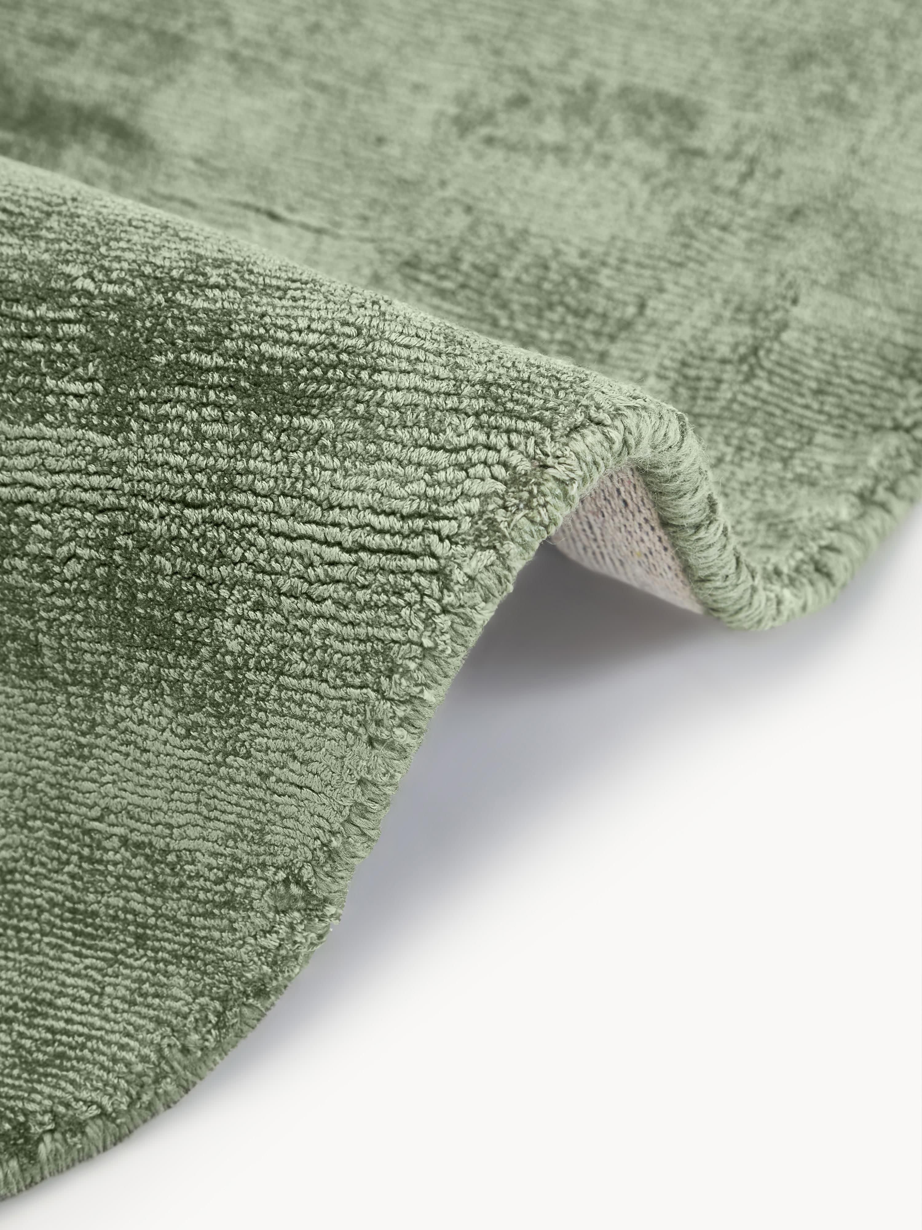 Rond handgeweven viscose vloerkleed Jane