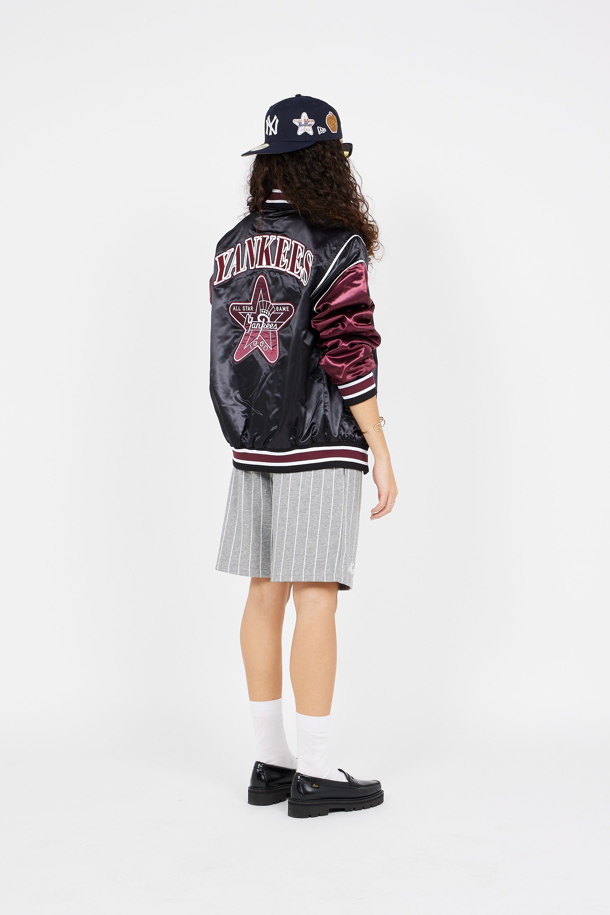 NEW ERA bomber  MLB SATIN VARSITY Noir