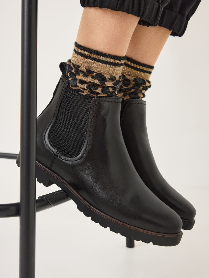 Leren Chelseaboot - zwart