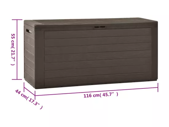 Boîte de rangement de jardin Marron 116x44x55 cm