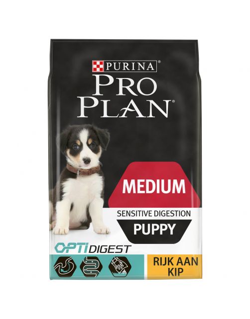 Pro Plan Dog Puppy Medium Breed Digestion - Hondenvoer - Kip 12 kg