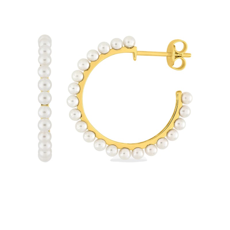 Créoles Femme - perle - Or 18 Carats