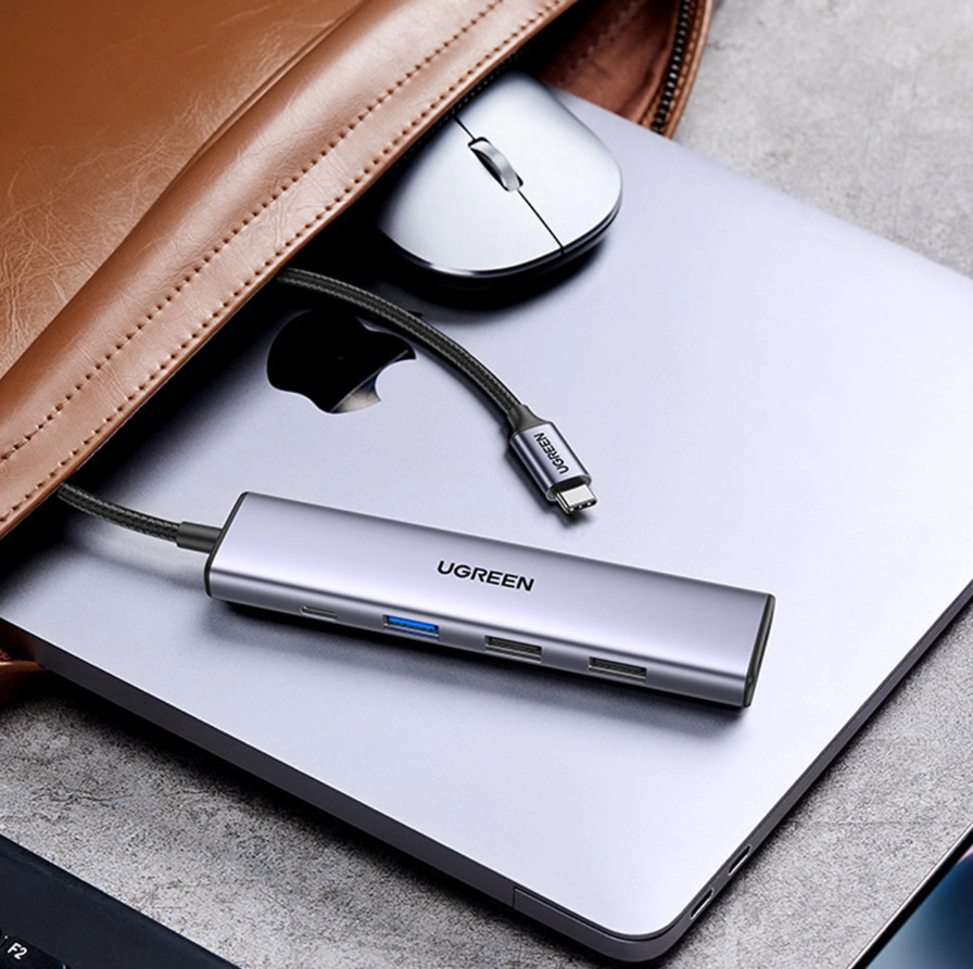 5 in 1 USB C Multiport Adapter HUB mit 2x USB 2.0 / 1x USB 3.0 / 1x USB-C (PD/100W) / 1x HDMI (15495) - Silber