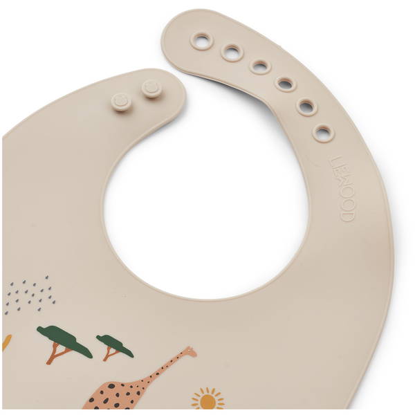 LIEWOODLIEWOOD   Tilda Silikon Lätzchen 2er Pack Safari sandy mix