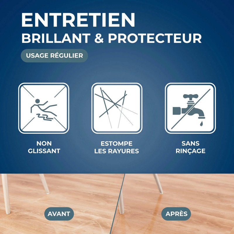 Entretien raviveur 2 en 1 - parquet  stratifié ou vitrifié - 1 L
