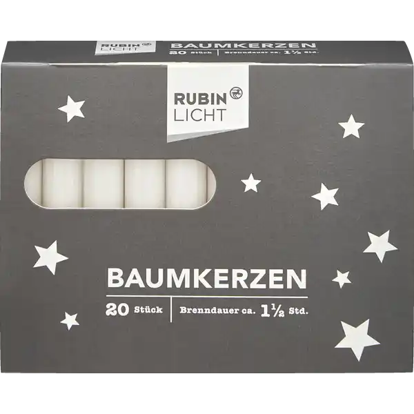 Baumkerzen Weiss 20er Pack