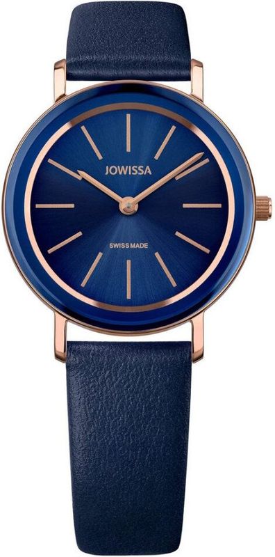 Jowissa - J4.386.M - Polshorloge - Roségoud - Blauw - Leer - 30,5 mm