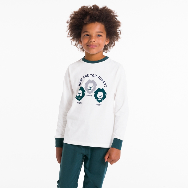 Pyjama 2 pièces en jersey vert garçon